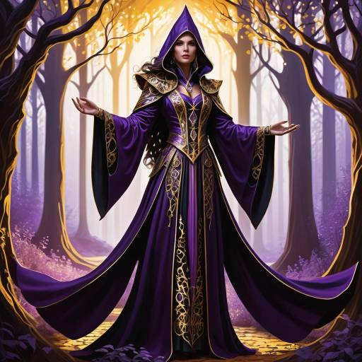 Elegant Sorceress in Enchanted Forest Elegant Sorceress in Enchanted Forest