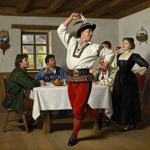 Exuberant Cossack Dance in Tavern