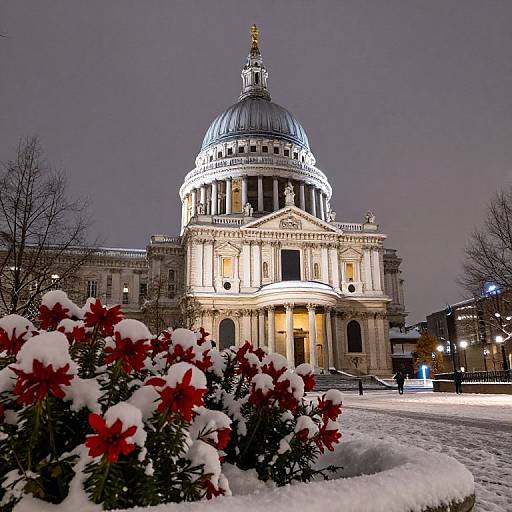St Paul's Cathedral Snowy Night Scene