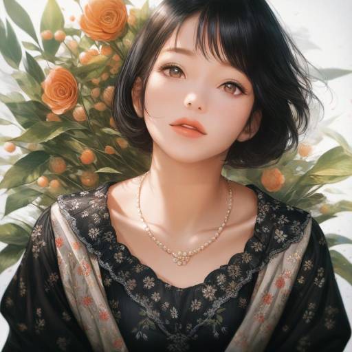 Realistic Portrait of Bulma in Floral Dress
