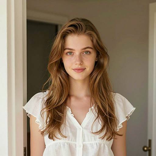 Young Woman Posing in Doorway