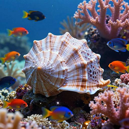 Omastar in Vibrant Coral Reef