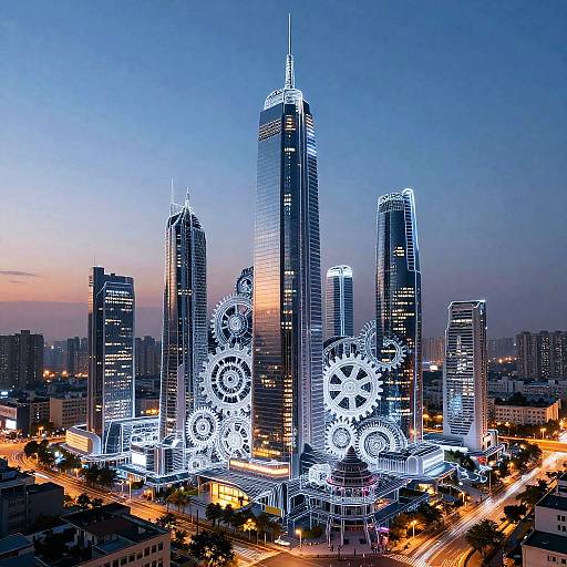 Futuristic Cyberpunk City Blueprint