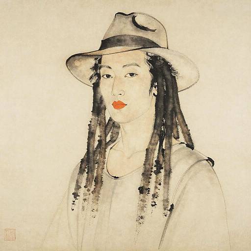 Expressionist Portrait of Man with Dreadlocks