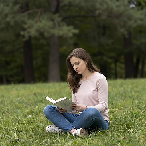Serene Reader in Nature's Embrace