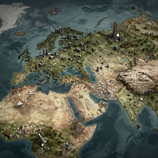 Post-Apocalyptic AI World Map