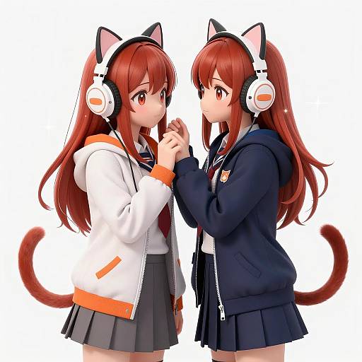 Anime Cat Girls in Colorful Styles