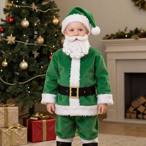 Green Santa Claus Costume Portrait