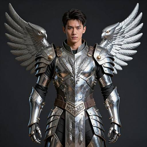 Futuristic Warrior in Eagle Armor