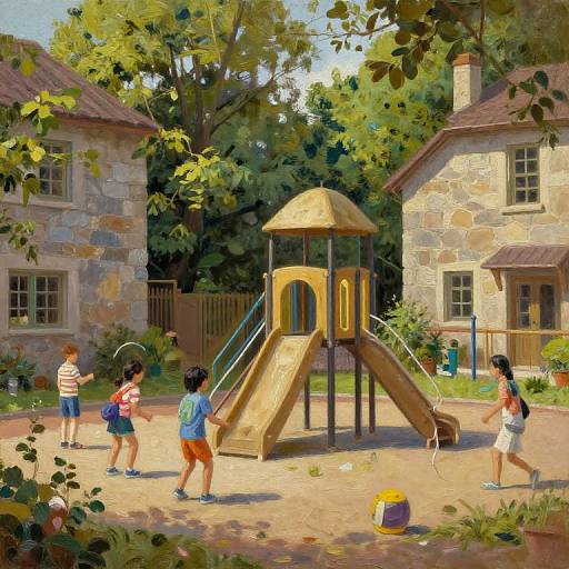 Nostalgic School Playground Recess Scene