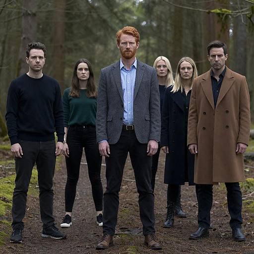 Serious Group Portrait in a Forest