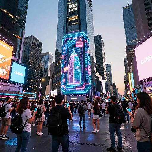 Futuristic City Square Announcement