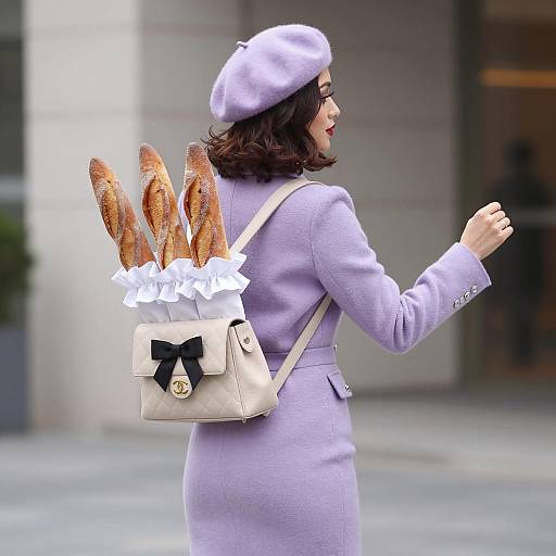 Chic Woman in Lavender Outdoors