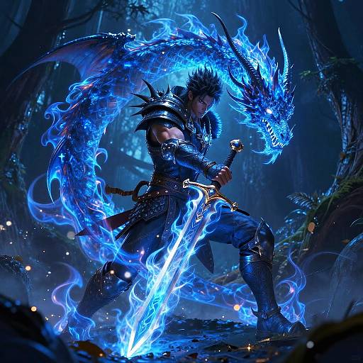 Mystical Dragon Fire Sword in Forest