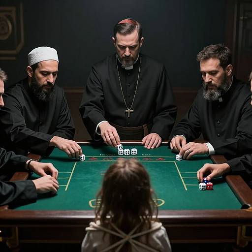 Gambling Clergymen and Tied Girl