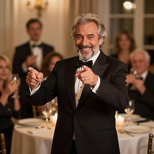 Joyful Man in Tuxedo at Celebration
