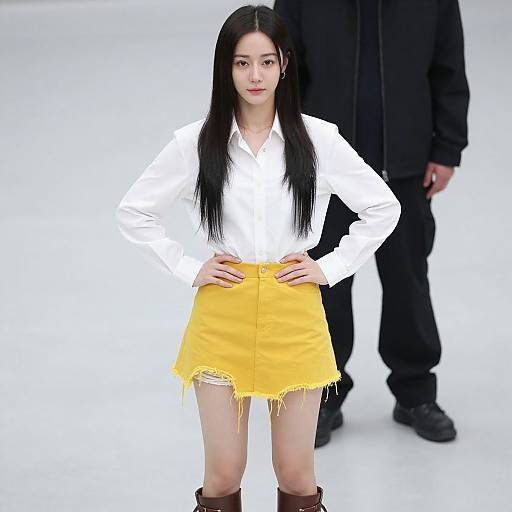 Confident Woman in Yellow Skirt