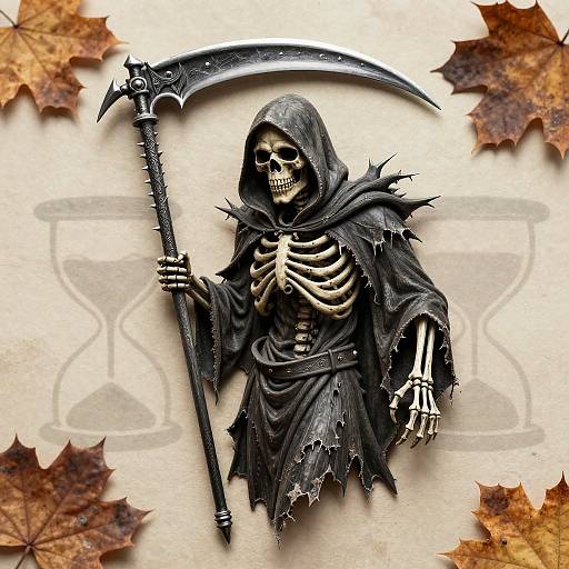 Realistic Grim Reaper Tattoo Design