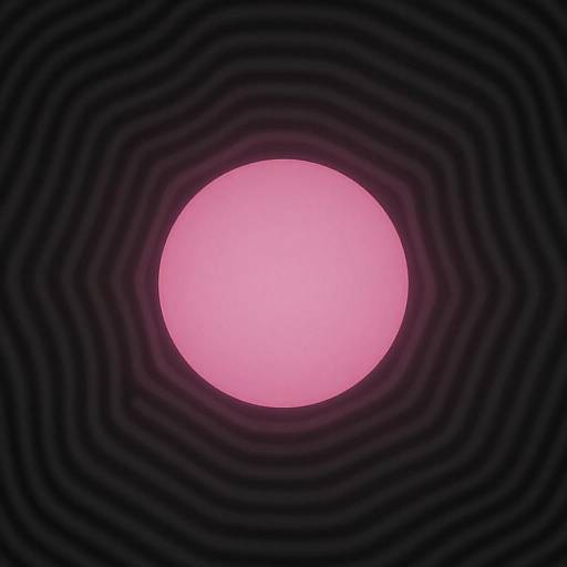 Vibrant Pink Sun in Wavy Patterns