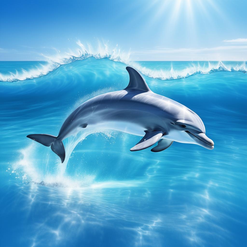 Playful Dolphin in Sparkling Azure Sea