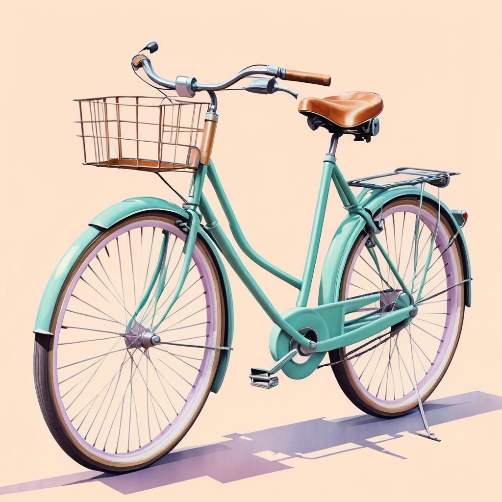 Nostalgic Retro Bicycle Art Illustration