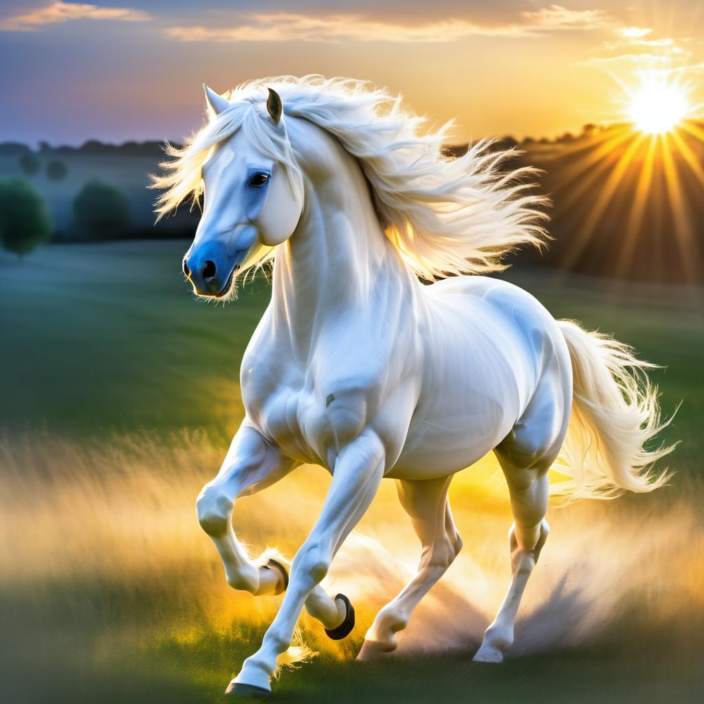 Majestic Stallion in a Golden Sunset