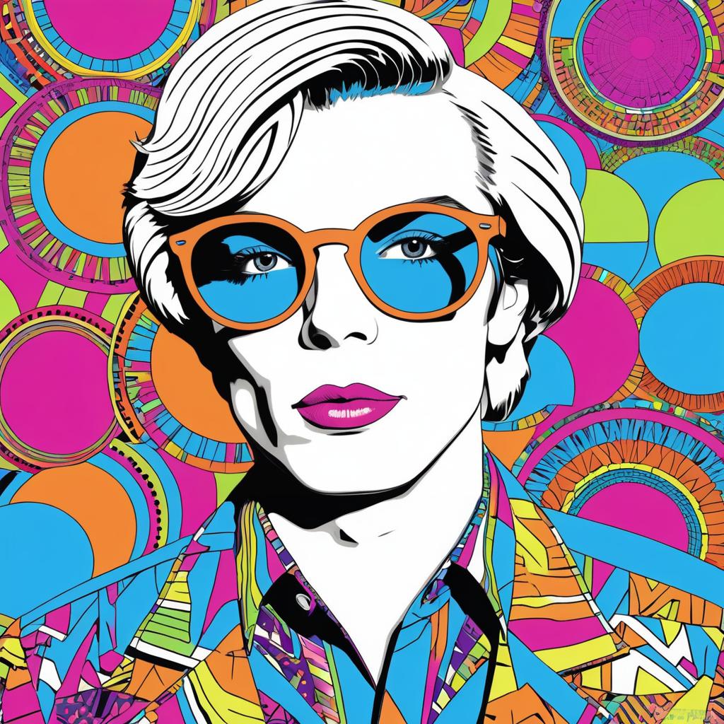 Intricate Andy Warhol Inspired Coloring Page