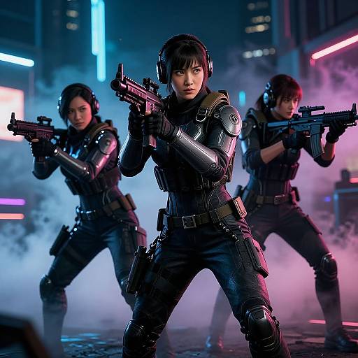 Rainbow Six Siege Females in Neon Combat