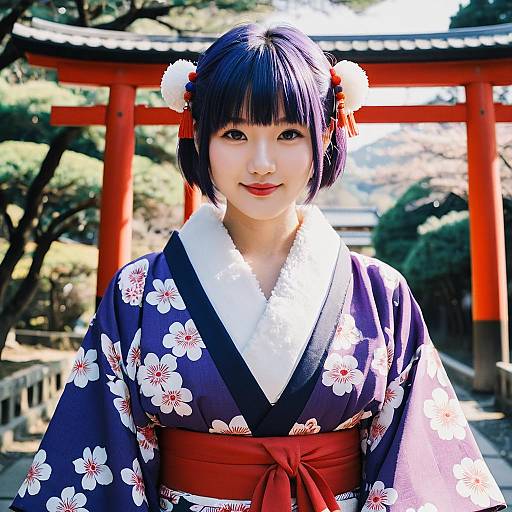 Haruna Sairenji in Floral Kimono