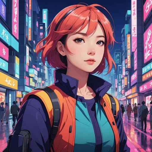 Vibrant Anime Style Digital Illustration