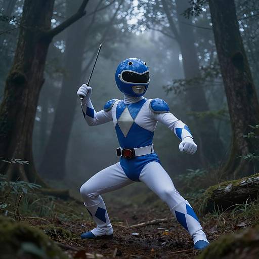 Epic Blueberry Ranger in Foggy Forest