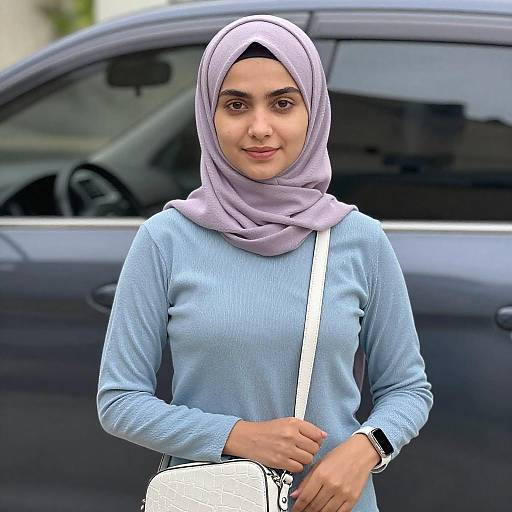 Young Woman in Lavender Hijab