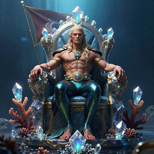 Merfolk Admiral on Coral Throne