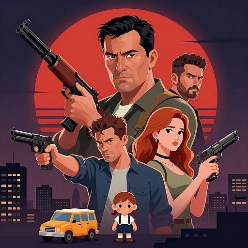 Intense Urban Showdown with Symbolic Elements