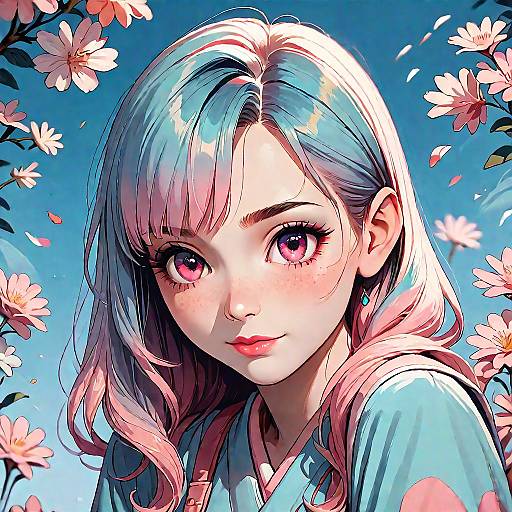 Bright Cheerful Cute Anime Character Portrait