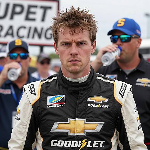 Intense NASCAR Driver in Action Shot