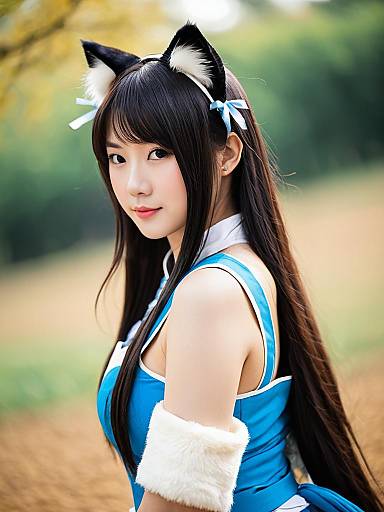 Lifestyle costume photo of Aina (mao lian). Cosplay clothes