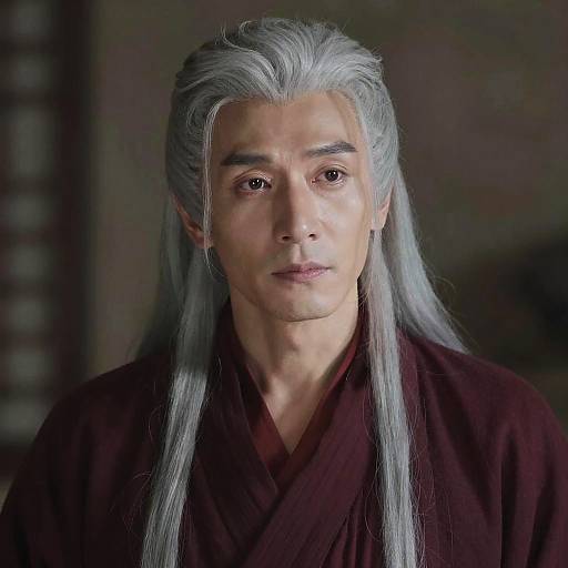 Soft Anime-Style Elderly Silver-Haired Portrait