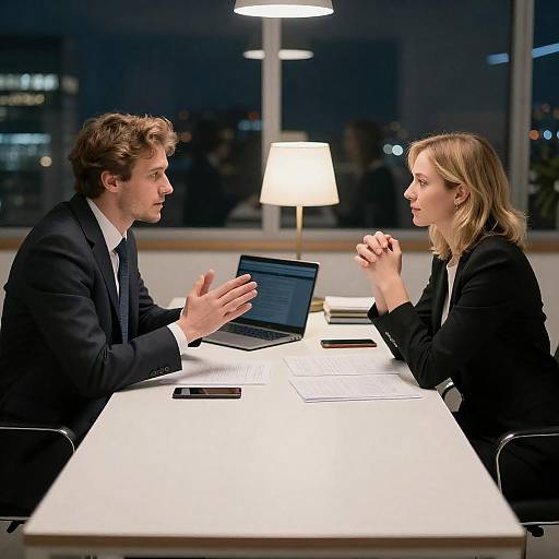 Office Discussion Between Two Professionals