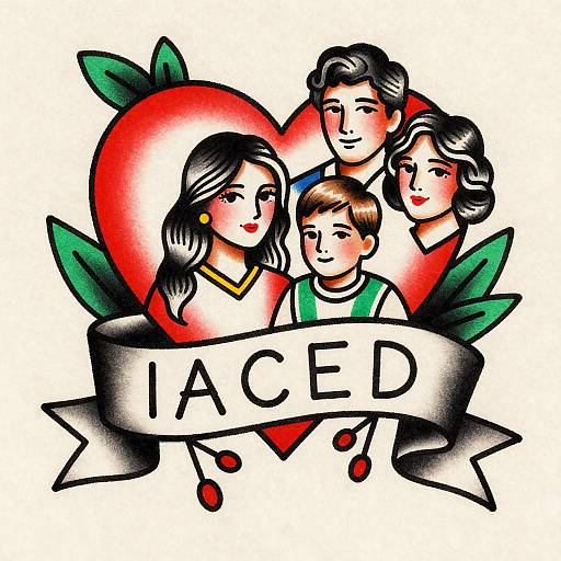 Classic American Family Tattoo Design
