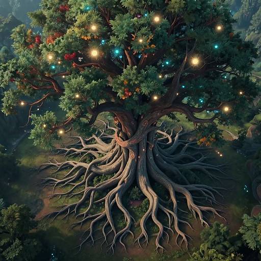 Enigmatic Ancient Tree Digital Landscape