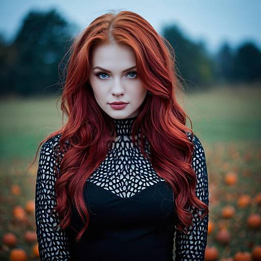 Realistic Red Hair Halloween Costume Portrait