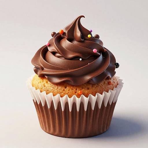 Ultra-Detailed Chocolate Cupcake with Candy Topping