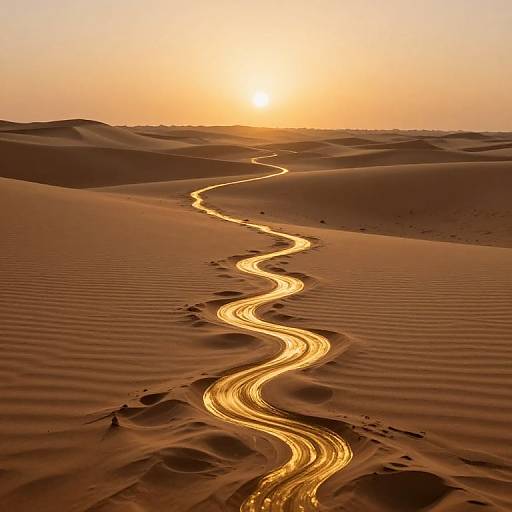 Golden Ink Path at Sunset
