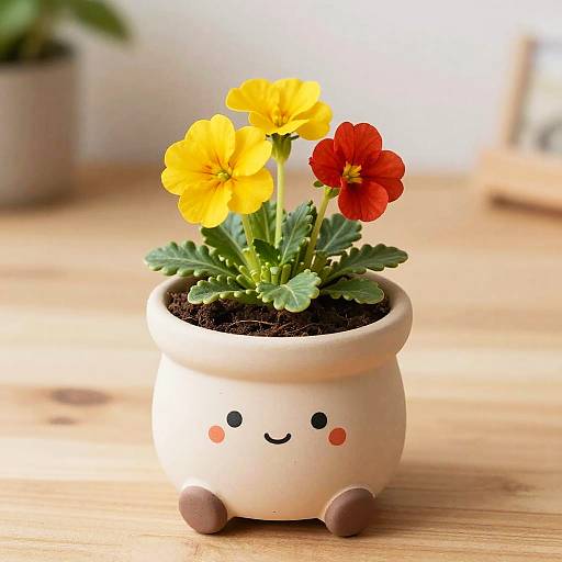 Cute Cartoon Ceramic Plant Pot