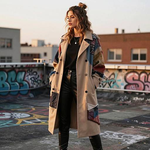 Boho Half-Updo on Urban Rooftop