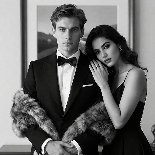 Elegant Black and White Couple Portrait