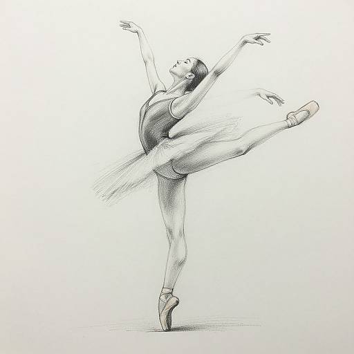 Graceful Ballerina Sketch Pose