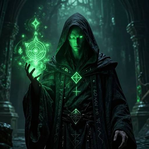 Mysterious DND Wizard in Dark Robes