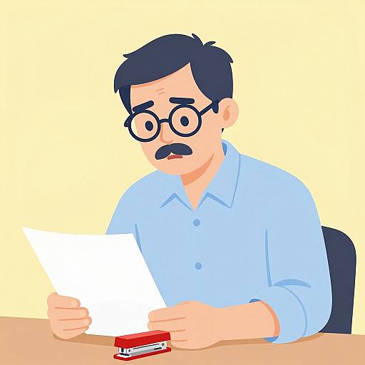 Concerned Middle-Aged Man at Desk